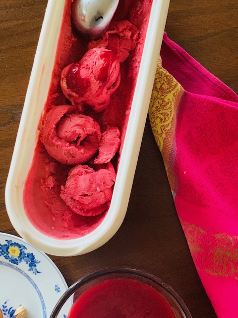 Yotam Ottolenghi’s no churn raspberry ice cream