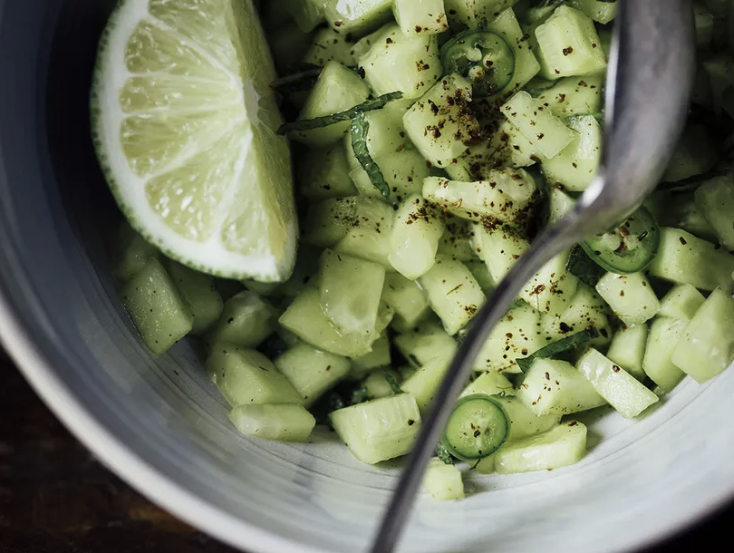 cumin and lime cucumber salad