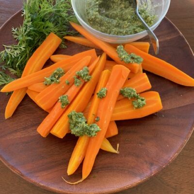 carrots with carrot top pesto