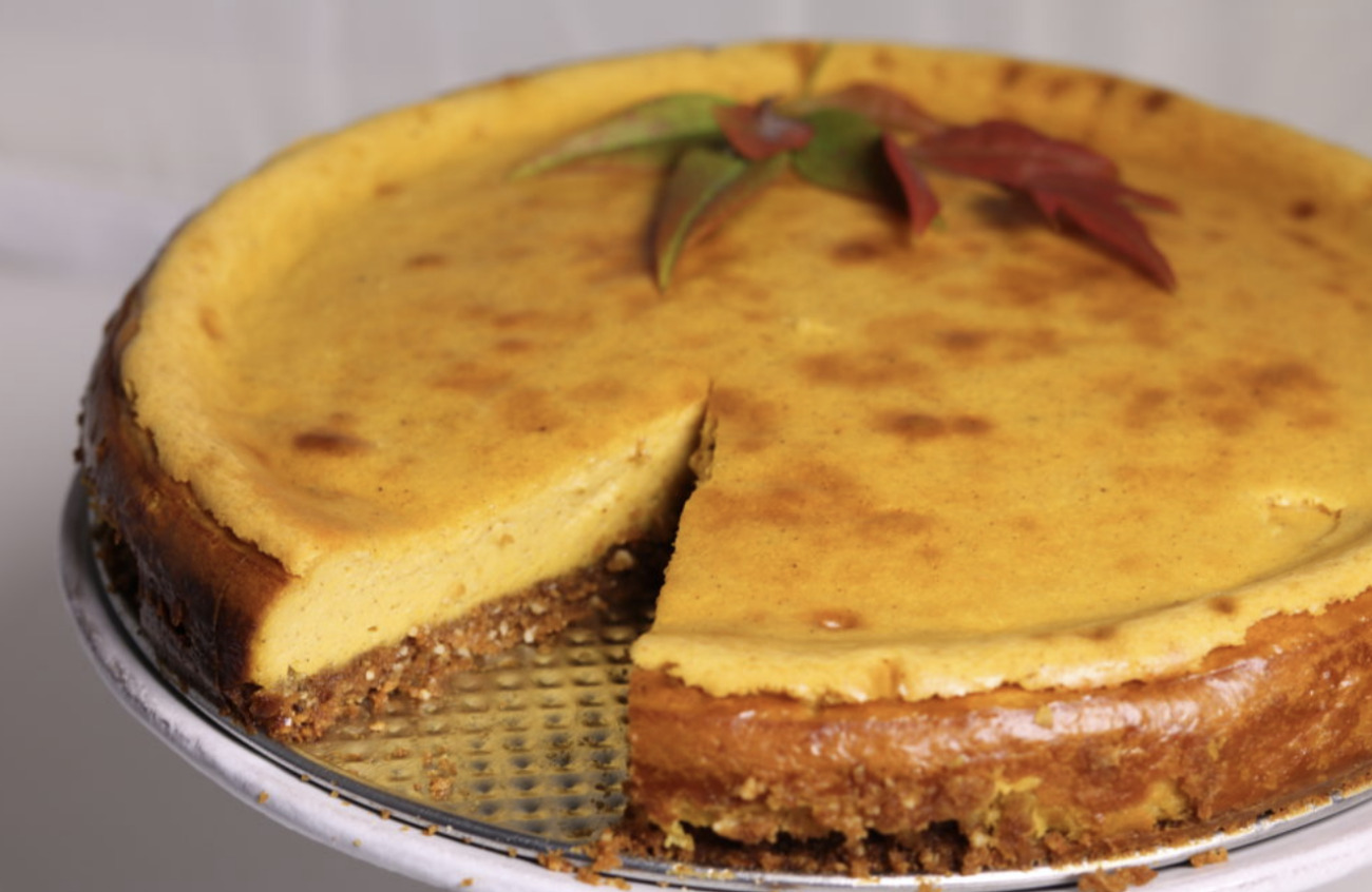 Liza’s pumpkin cheesecake with almond graham cracker crust (gluten free!)