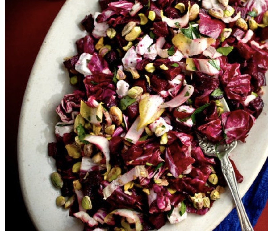 Beet and Radicchio Salad With Goat Cheese and Pistachios