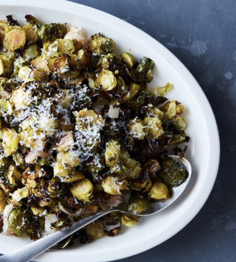 Crispy Roasted Brussels Sprouts and Shallots